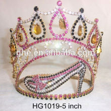 Nouvelle conception couronne tiaras princesse romantique nuptiale tiare chocs cheveux roses accessoires noel tiare moulure de gypse